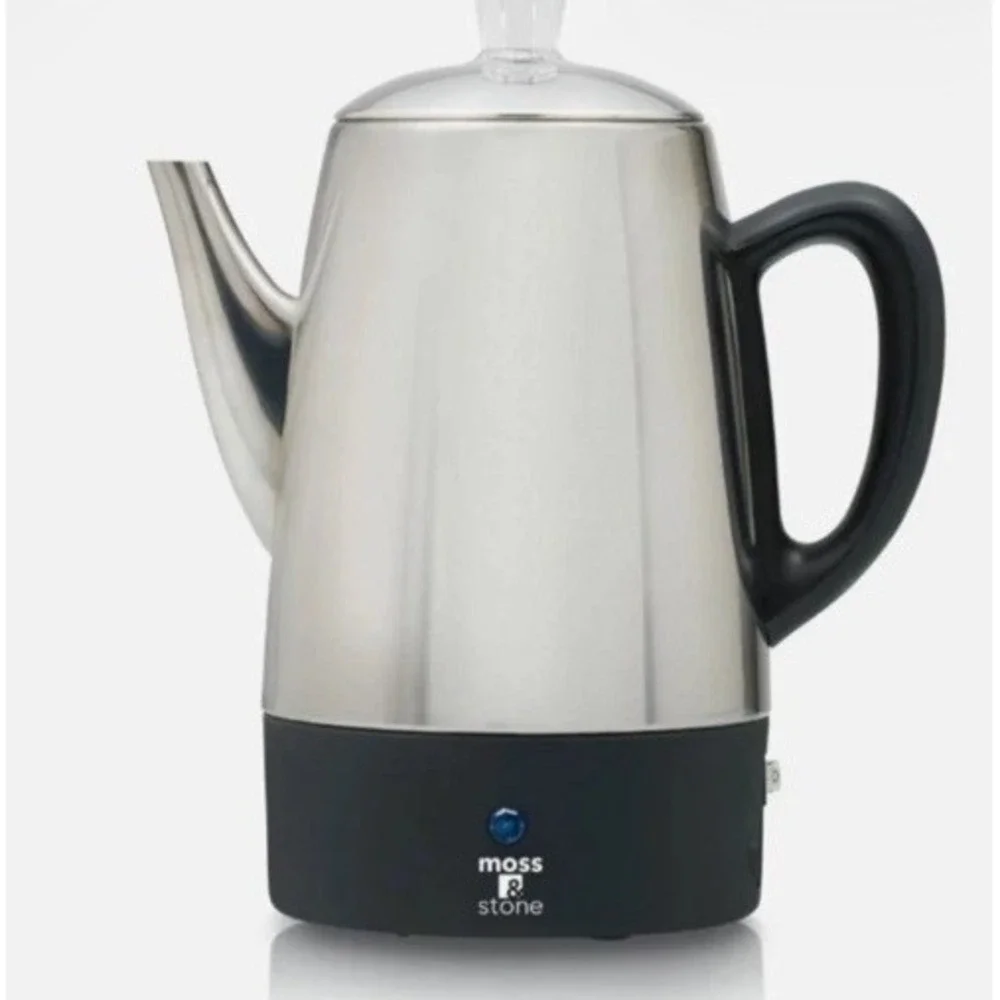 Moss & Stone Stainless Steel 10 Cup Electric Percolator Coffee Maker | Keep